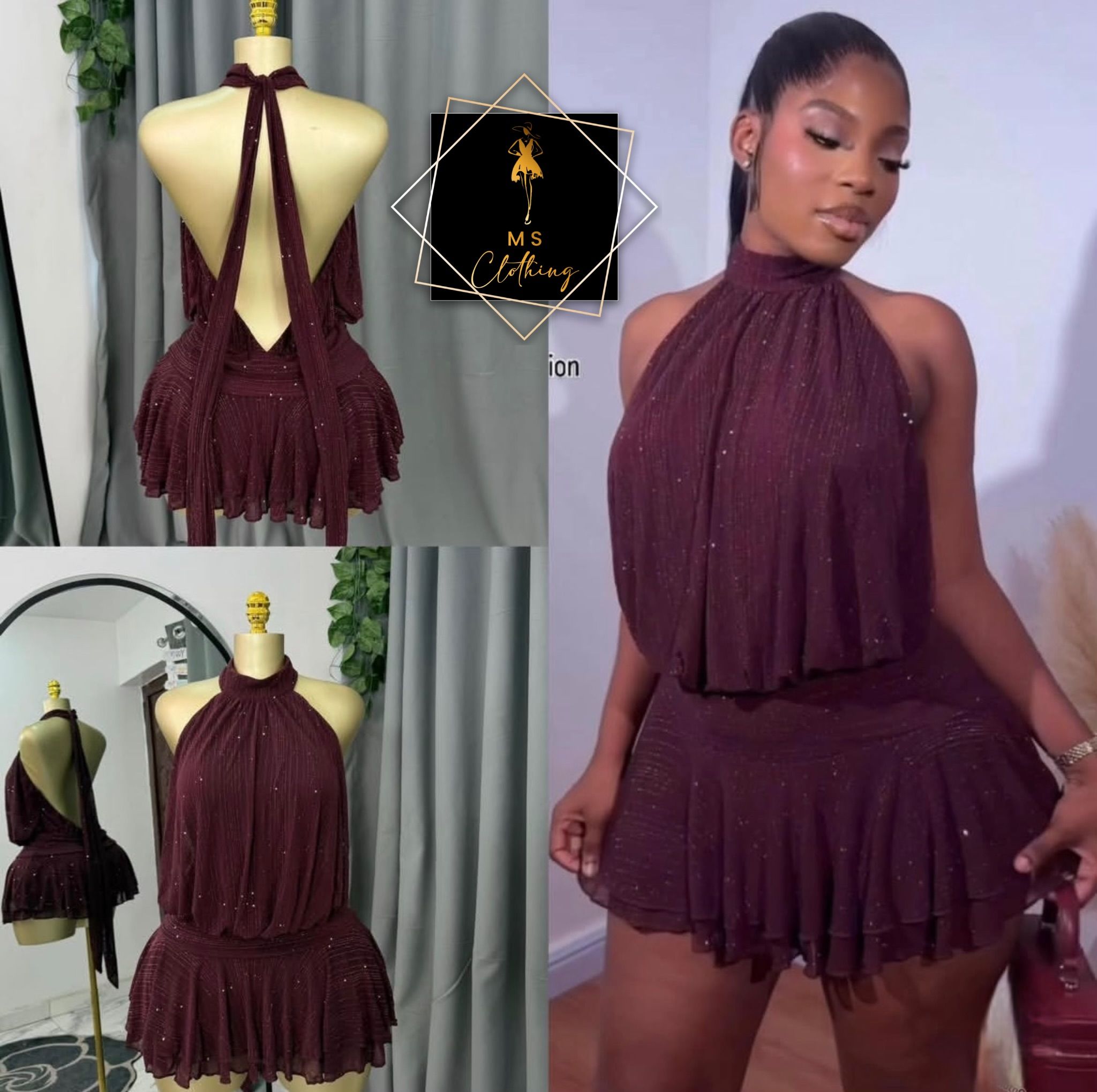 Robe courte dos ouvert
