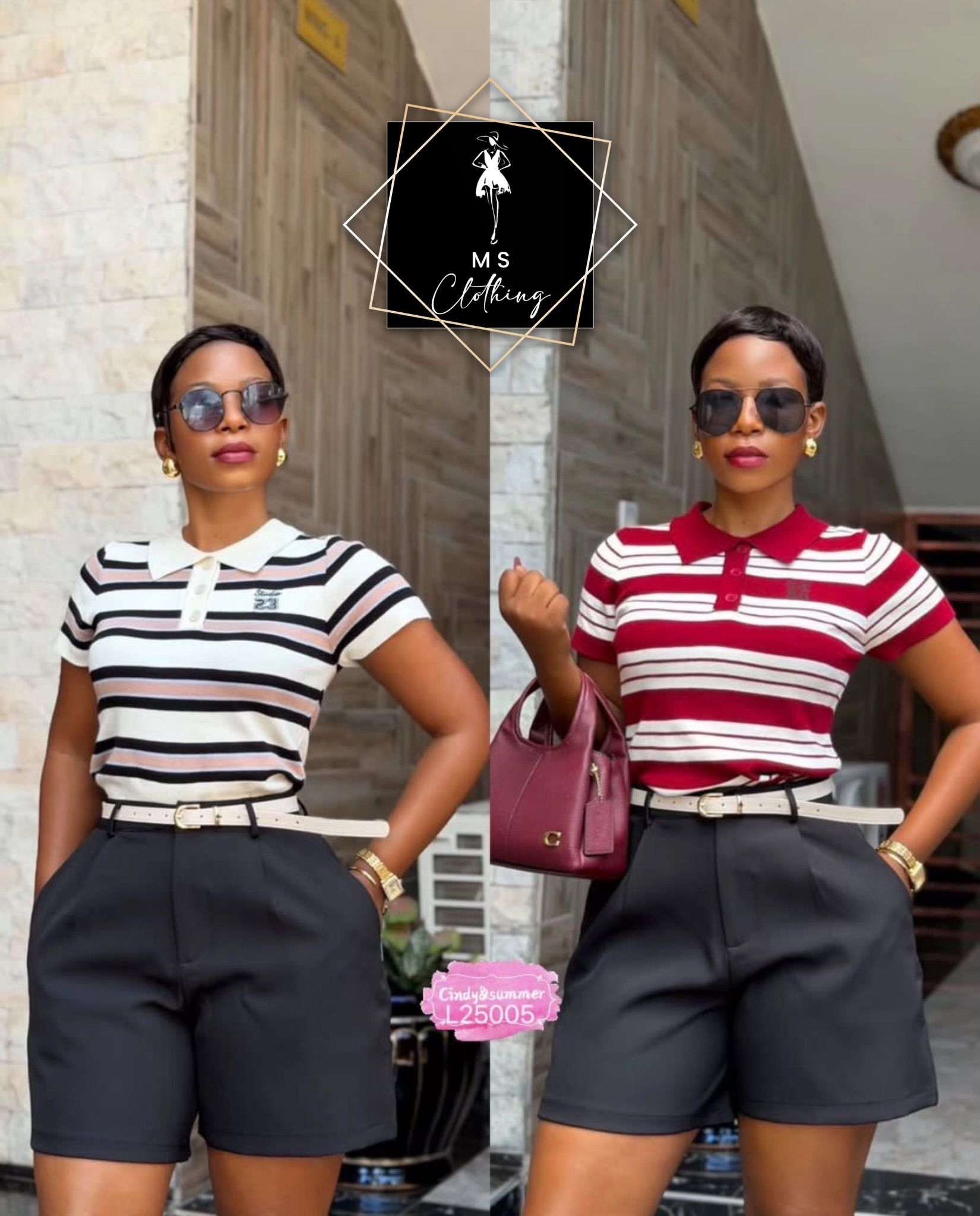 Ensemble haut et short, les deux couleurs disponibles (