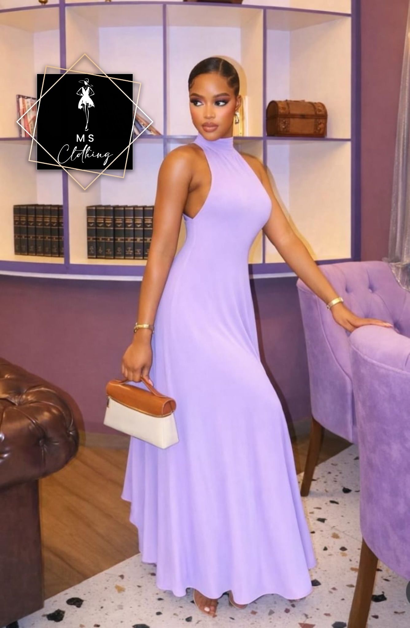 Robe de soirée, disponible en blanc et marron également